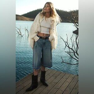 NWT Size 26 - Anthropologie Pleated Culotte Wide-Leg Jeans